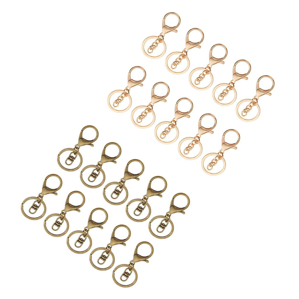 20 комплектов 2 цвета брелок цепочка карабин пусковой крючок поворотный зажим