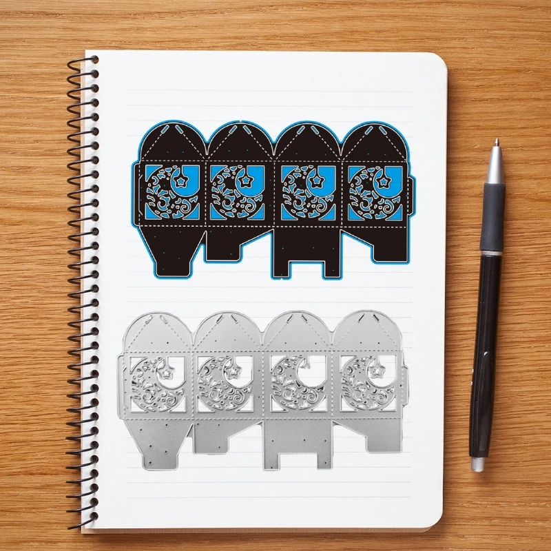 

Star Moon Box Metal Cutting Dies Stencil Scrapbooking DIY Album Stamp Paper Card 69HF