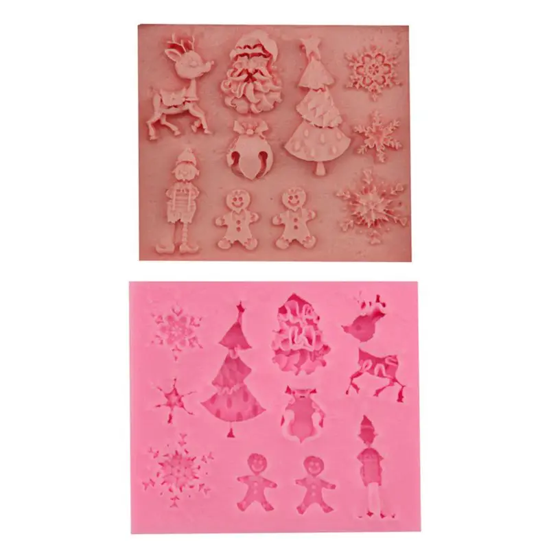 

H051 3pcs/set Christmas Series Silicone Fondant Mold Cake Chocolate Decorating DIY Baking Mould