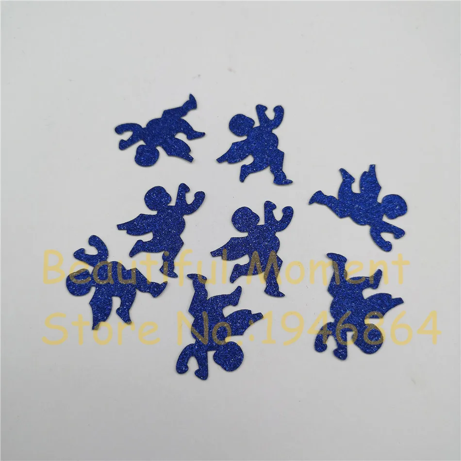 

100Pc/Pack Cupid Glitter Paper Confetti 2.5CM Gold Blue For Sequin Christmas New Year Party Table Scatter Decor DIY Supplies