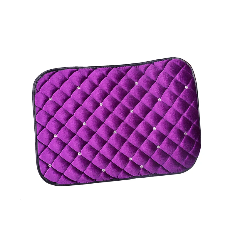 

Crystal Plush Car Armrest Pad Cover for Armrests Center Console Winter Rhinestone Car Armrest Cushion Universal Size Box Covers