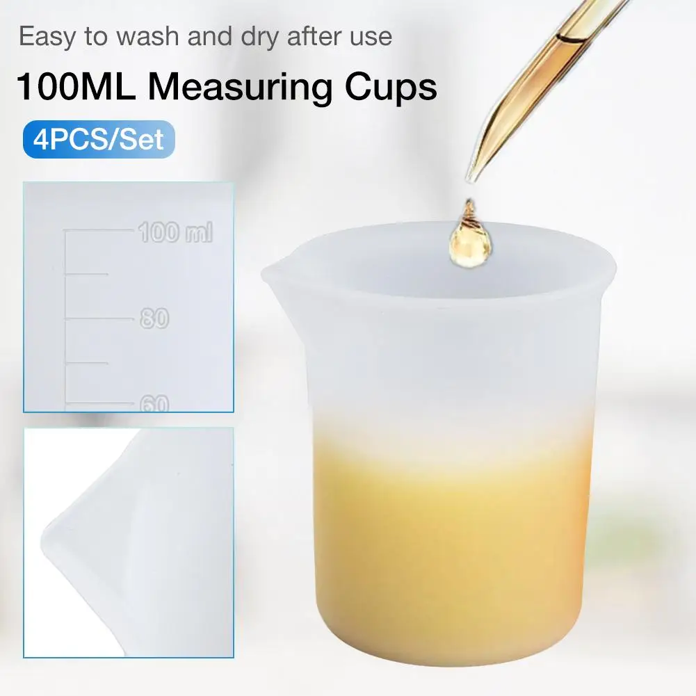 4 шт./компл. силиконовый мерный стаканчик ручной работы сделай сам прозрачный