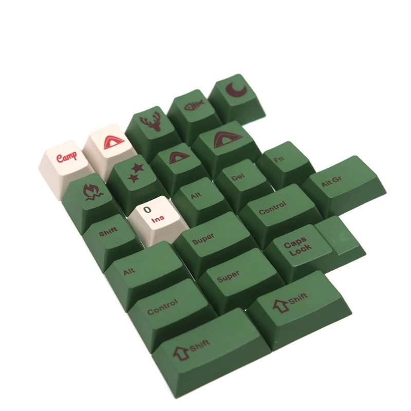 

Keycaps PBT Dye Sublimation Upgrade 127 Keys/Set Cherry Profile for Cherry Mx Switch 61-108 Keys Camping Green
