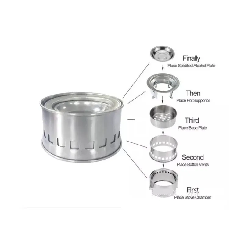 

Outdoor Stove Head Baking Firewood Alcohol Outdoor Portable Baking Charcoal Camping Hiking Split Installation