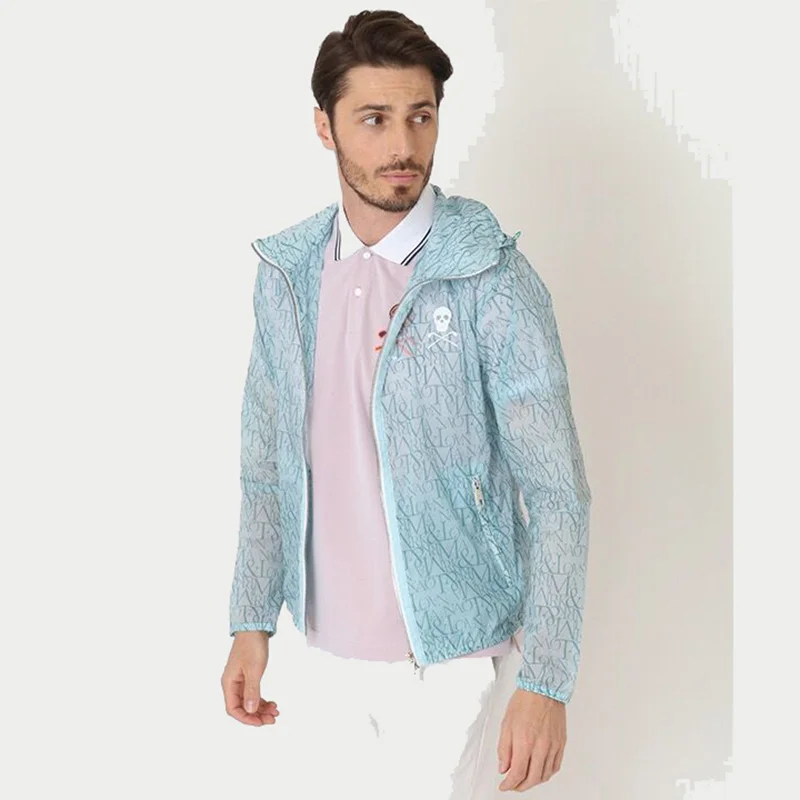 

2021 New Men's Golf Print Jacket Thin Sunscreen Windbreaker