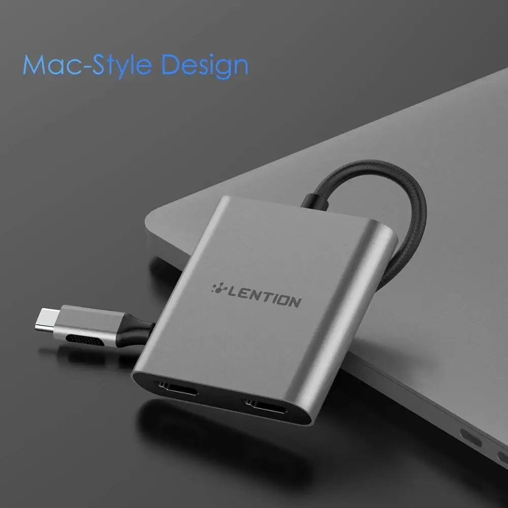 USB C к 2 HDMI Dual 4K отображает цифровой AV адаптер для 2020 2016 MacBook Pro Mac Air/iPad Dell XPS 13/15 Surface