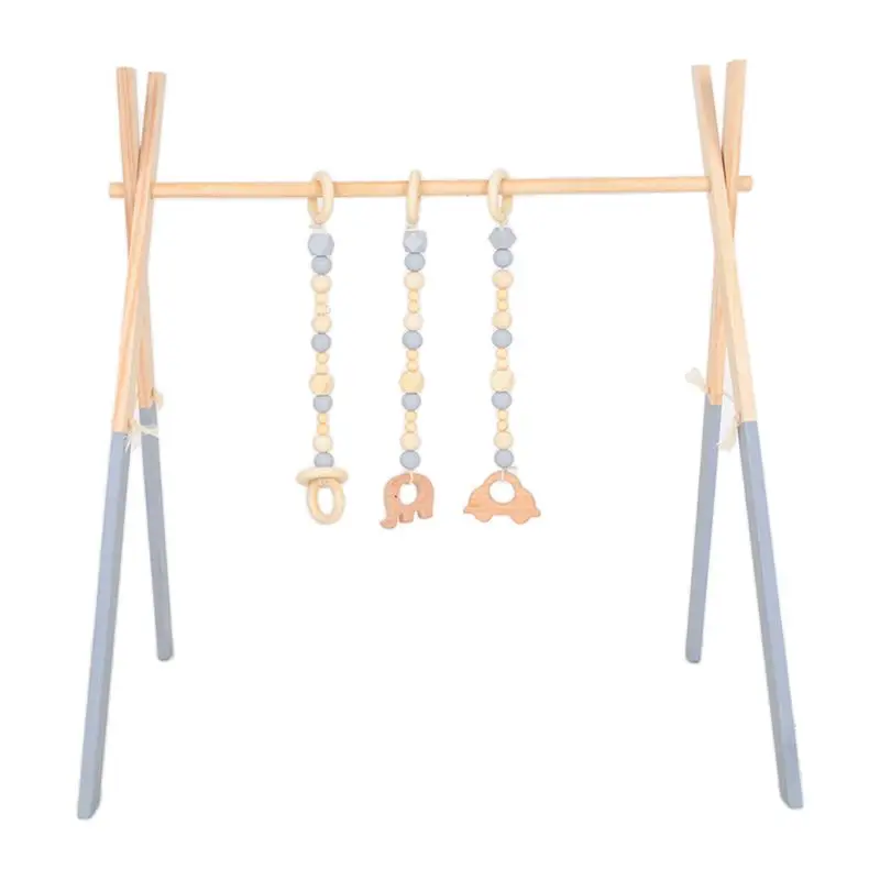 

1Set Nordic Cartoon Baby Wooden Gym Fitness Frame Rack Hanging Pendant Toys Kit New Dropship