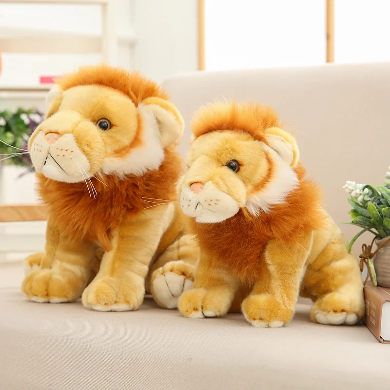 New Huggable Simulation Cute Lion Plush Toys High Quality Cartoon Simba King Lion Soft Stuffed Animals Doll for Kids Girls Gifts