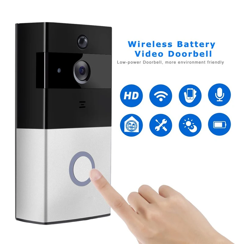 

Ring Doorbell With Camera WiFi Video Peephole For Door Wireless Intercom Video Eye Bell Chime Two-Way Audio APP Control Deurbel