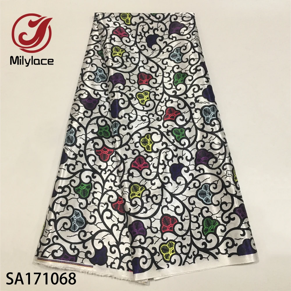 Горячая Распродажа шелковая атласная ткань с цифровой печатью для одежды