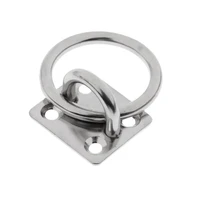 heavy duty 304 stainless steel square pad eye plate eye hook with round ring boat marine hardware for sailing boating m5m6m8