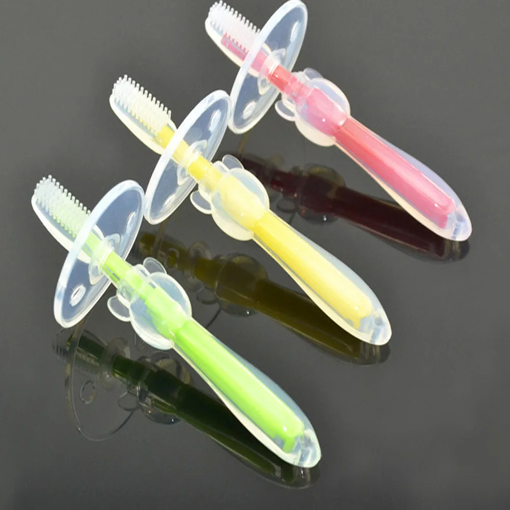 Детские мягкие силиконовые учебная зубная щетка для новорожденных детские