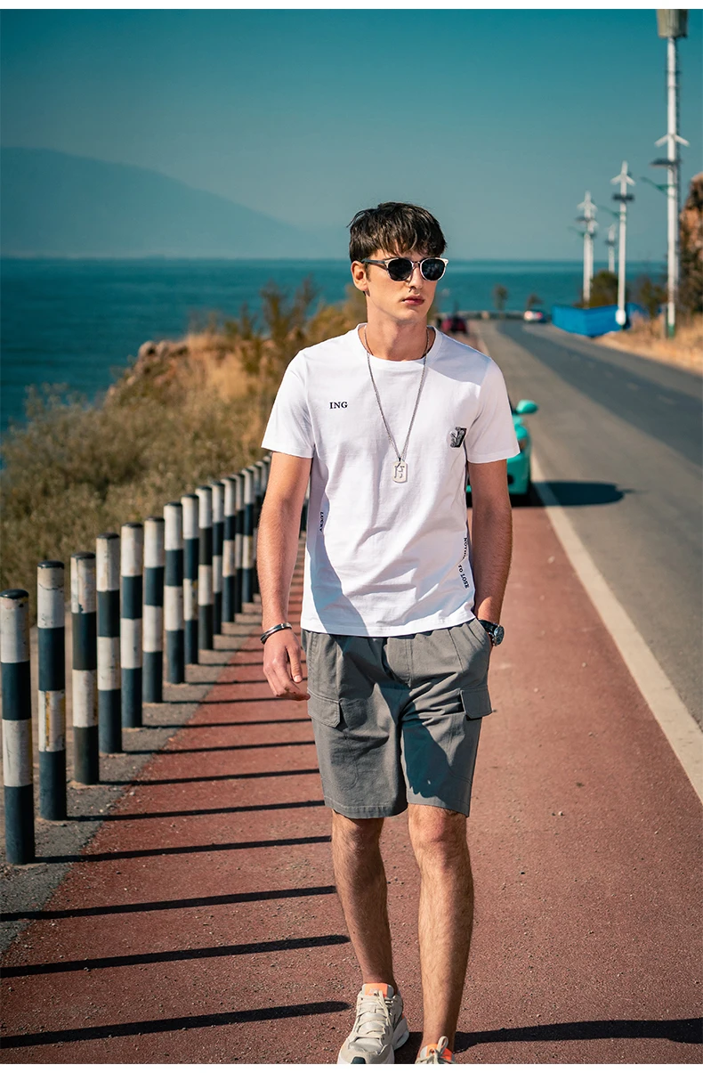 

YTX1443 2021 summer new trend embroidery round neck combed cotton short-sleeved T-shirt