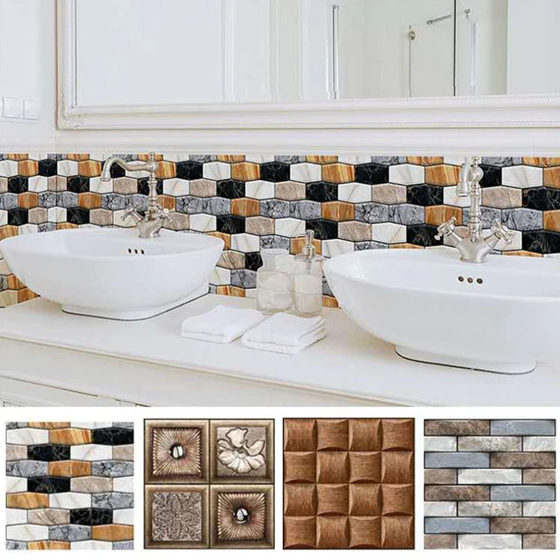 

10PCS Wall Stickers Soft 3D Brick Wallpaper PE Foam Self Adhesive Peel and Stick Home Decor Bedroom Decoration Strippable DIY