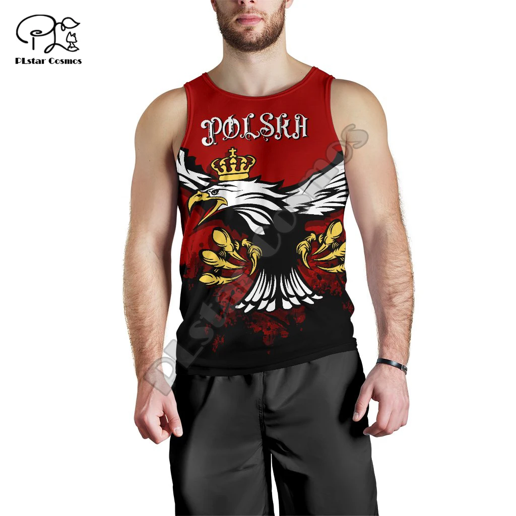 

PLstar Cosmos 3DPrinted Newfashion National Culture Poland Tattoo Harajuku Streetwear Tank Top Sleeveless Tees Fitness Unisex 1