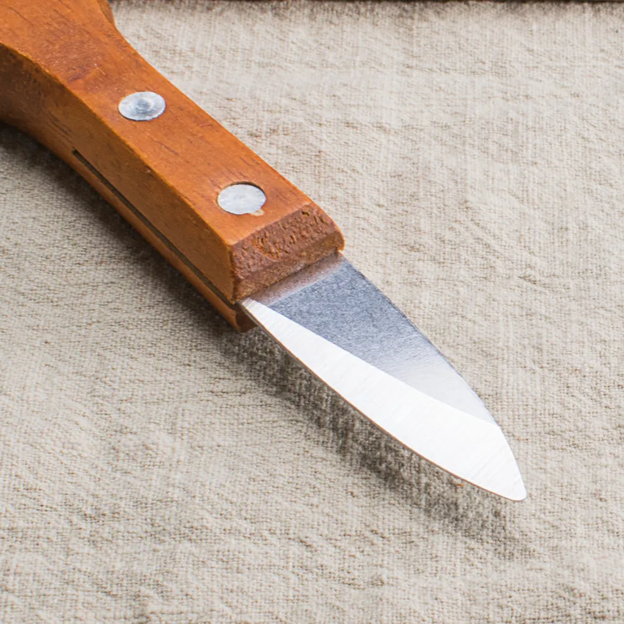 Нож для устриц из нержавеющей стали утолщенная деревянная ручка кожуры | Дом и