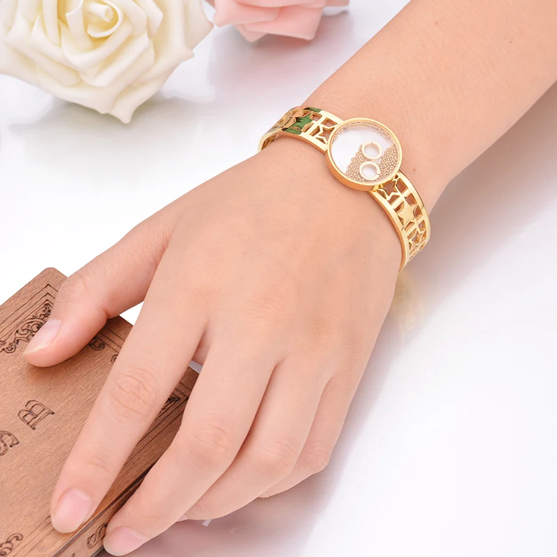 UZone Luxury Hollow Star Transparent Bracelet Stainless Steel Tiny Beads Bangles For Women Birthday Gift Charm Jewelry Bijoux | Украшения и