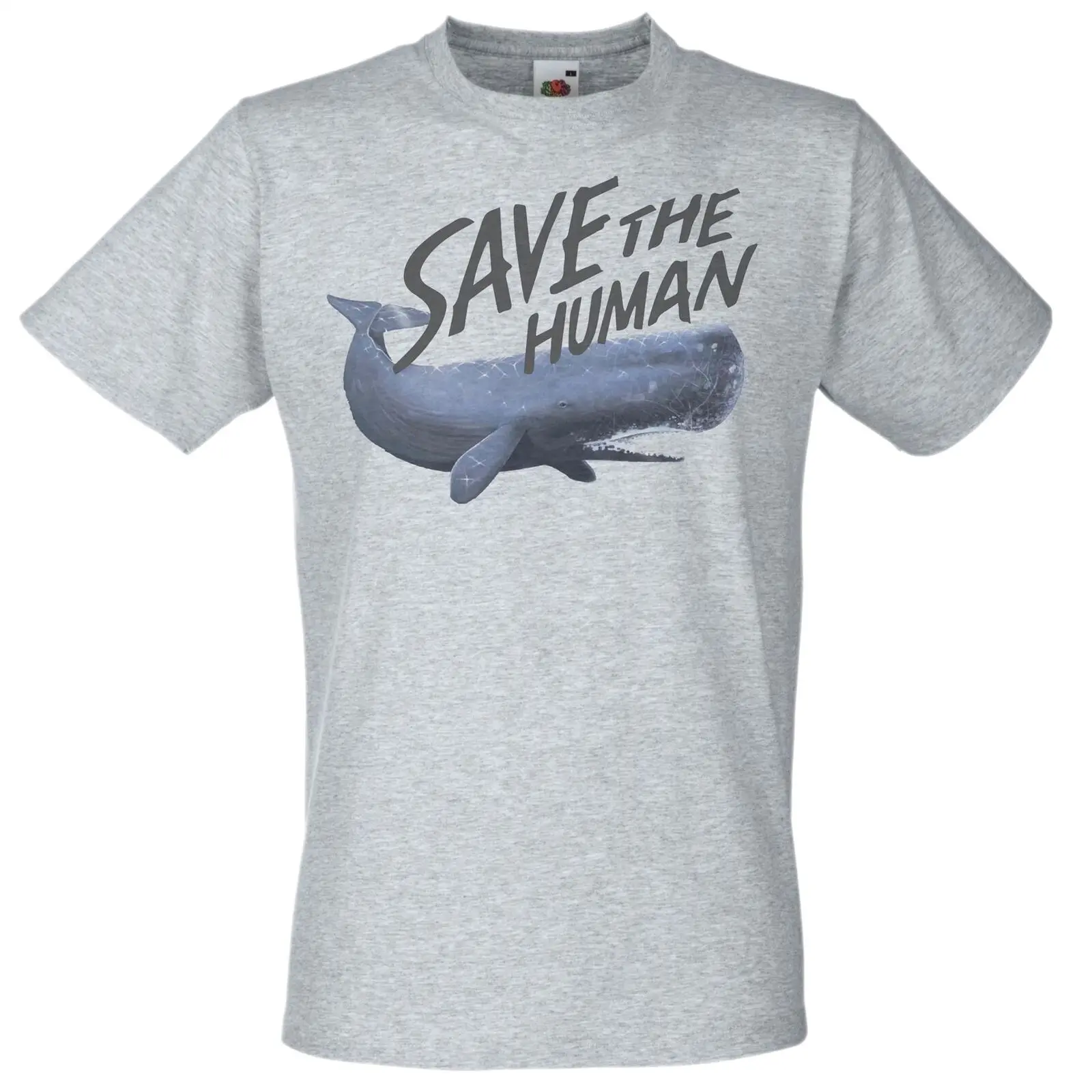 Мужская серая футболка campaign со смешным синим Китом с коротким рукавом бесплатная