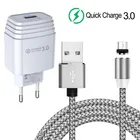 Магнитный зарядный кабель Micro usb для Samsung S7 Umidigi Phone QC 3,0, быстрое зарядное устройство USB для NOKIA 6, Huawei, Xiaomi Redmi 5, Honor 7A