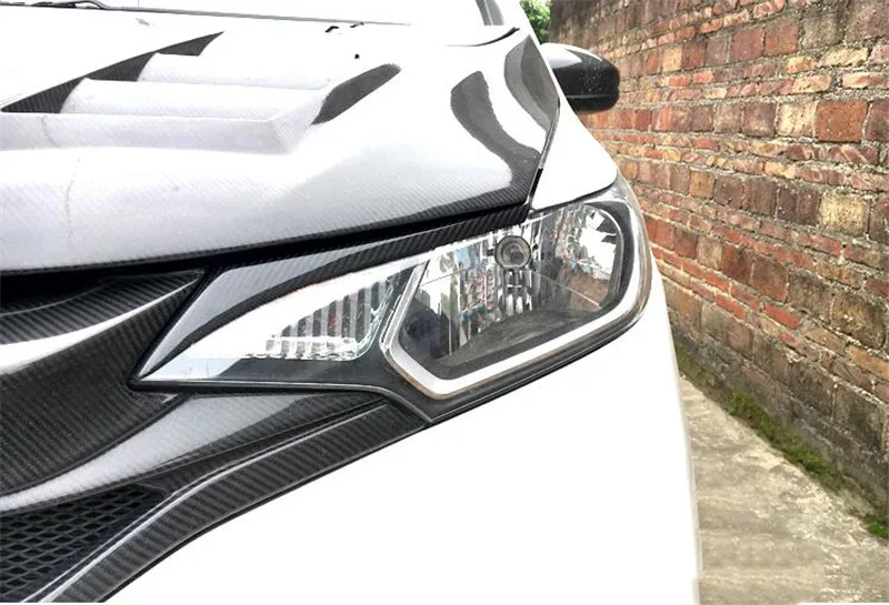 Для Honda fit Автомобильная фара лампа брови углеродного волокна 15 16 17 18 19 Honda Jazz высокое качество губы брови автозапчасти