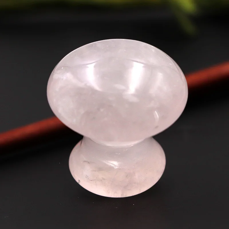 Массажер для лица гриб розовый нефрит КАМЕННЫЙ массажер ролик расслабляющий