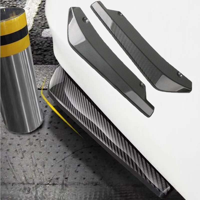 

1 Pair Carbon Fiber Car Rear Bumper Lip Diffuser Splitters Protection Side Extensions For BMW E46 For Benz W204 For Audi A3 A4