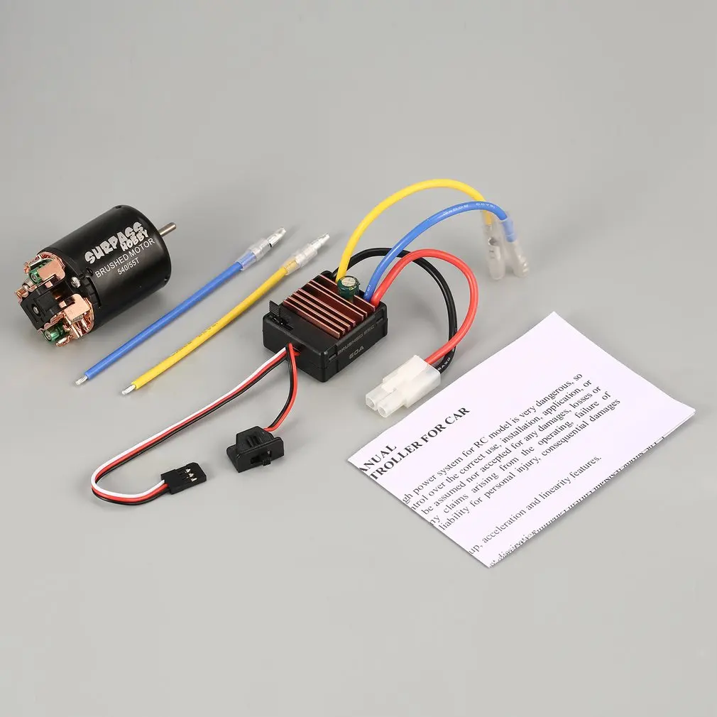 

Surpass Hobby 550 35T Brushed Motor 60A ESC with 5V/2A BEC for HSP HPI Kyosho TRAXXAS 1/10 RC Crawler Off-road Climbing Car