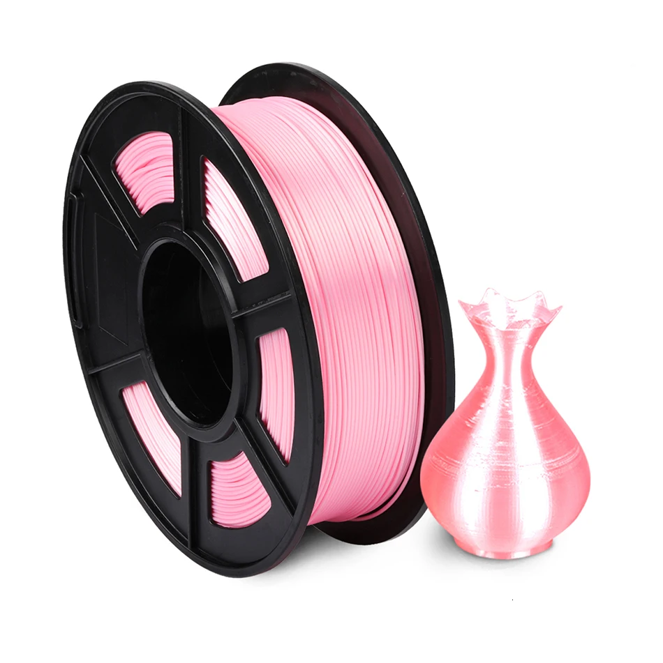 Silk Pink SUNLU шелковая Блестящая Серебристая пла нить для 3D-принтера 1,75 мм 1 кг 2 фунта катушка широко совместимая с 3d печатью металлическая серебристая - Цвет: Silk Pink