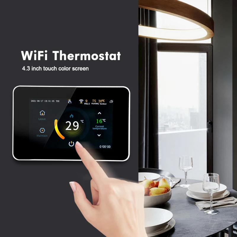 

Умный термостат Tuya для теплого пола, Wi-Fi, с пультом ДУ