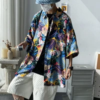 shirt men five quarter sleeve color and design schoolboy casual hawaii holiday wind tidal current fashion the new listing