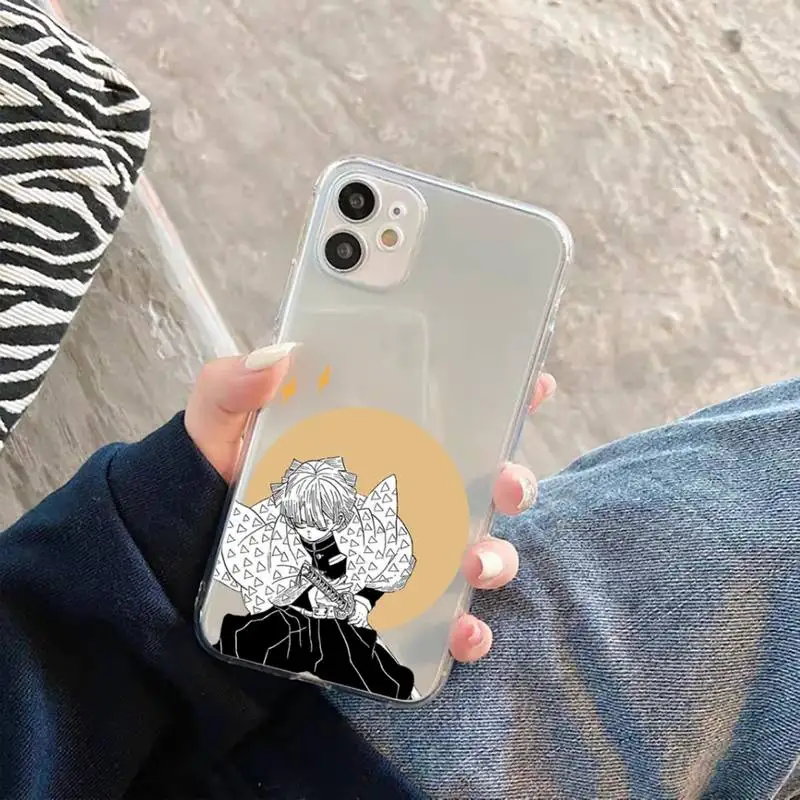 

Kimetsu no Yaiba Phone Case Transparent for Clear iPhone case 11 12 mini pro XS MAX 8 7 6 6S Plus X 5S SE 2020 XR
