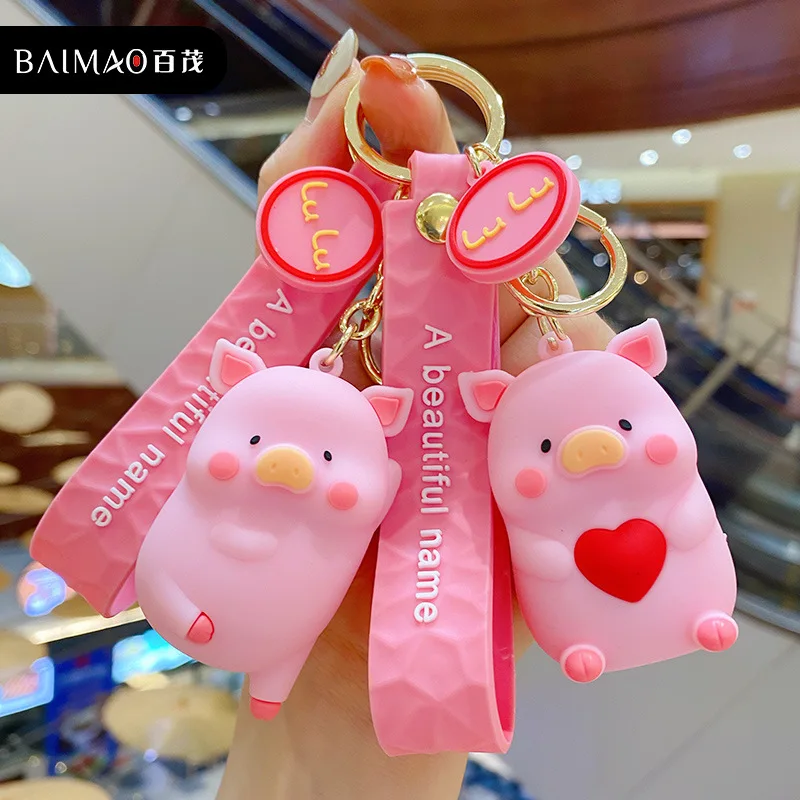

Cartoon Cute Pink Pig Keychain Keychain Anime Keychain Women Car Bag Pendant Key Ring Trend Key Chain Couple Accessories Jewelry