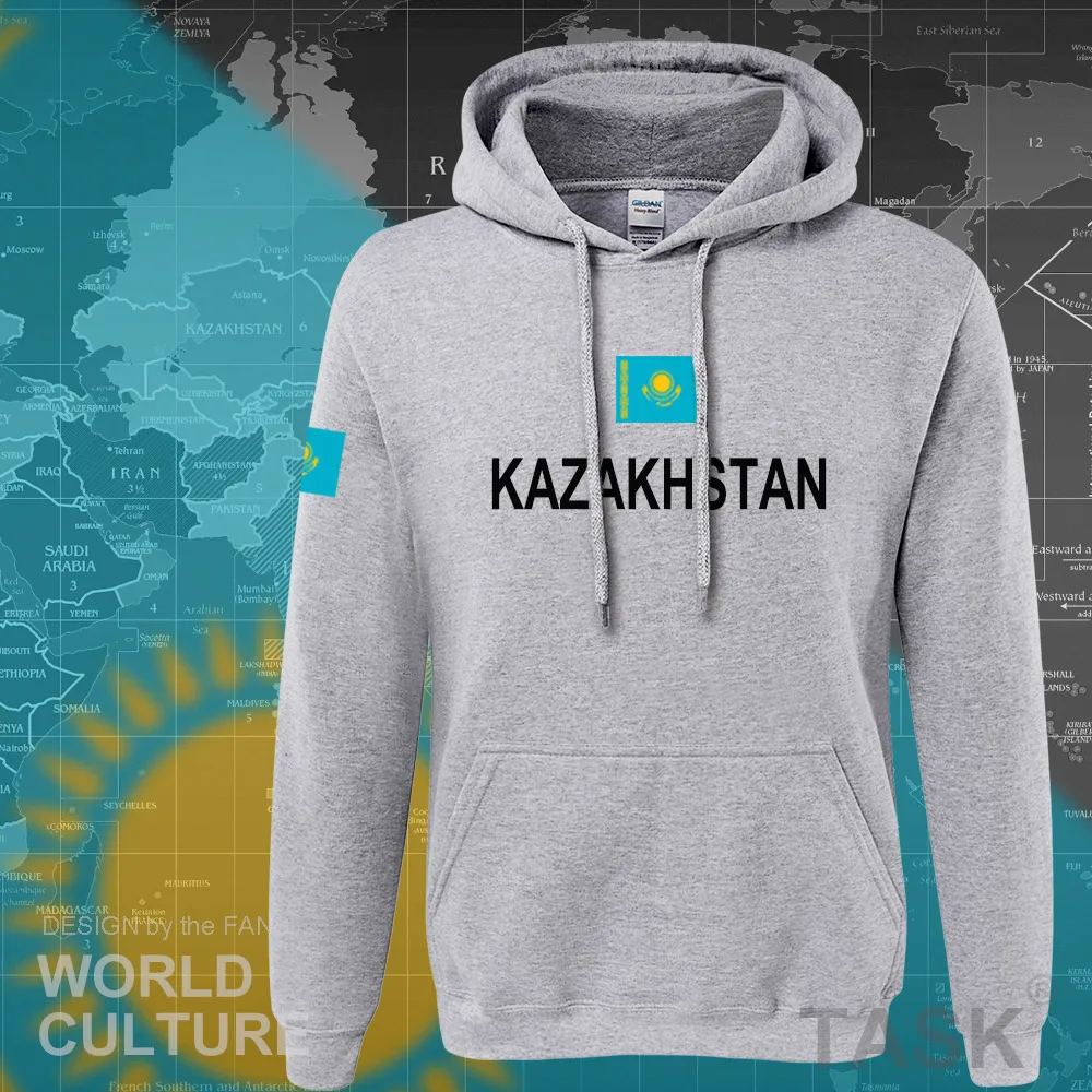 Фото Толстовки с капюшоном символикой Казахстана Мужская толстовка новинка уличная