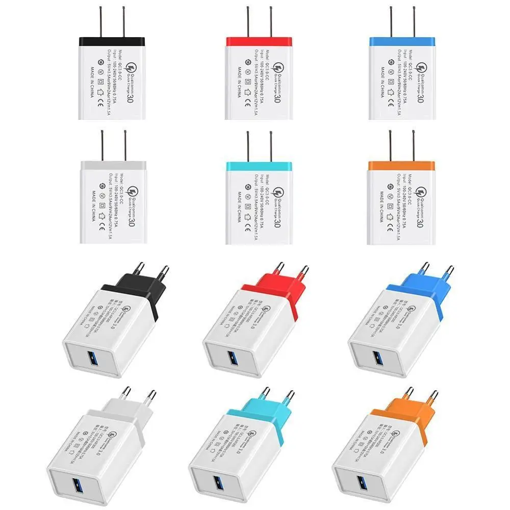 

20 Pcs/lot Fast Charger QC 3.0 Travel Adapter Quick Charging 18W Portable Power Charger for iphone XS Xiaomi Samsung Huawei