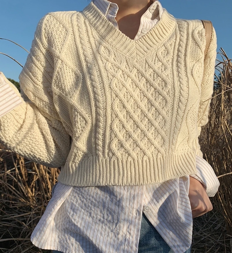 

Свитера 2020 Осенние Топы с v-образным вырезом свитер женский базовый пуловер Джемпер вязаный короткий свитер Pull Femme одежда