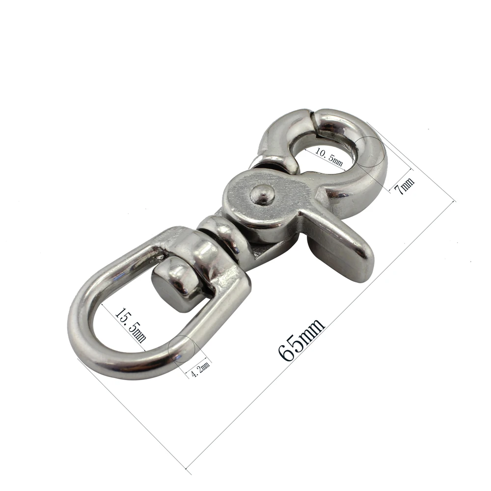 

Trigger Swivel Snap Hook Keychain Lobster 1/2"*65mm Stainless Steel Snap Hook China 10Pcs