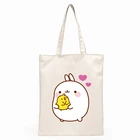 Женская сумка с изображением милого кролика, модная сумка, Холщовая Сумка-тоут, Женская Повседневная сумка через плечо, многоразовые сумки для покупок