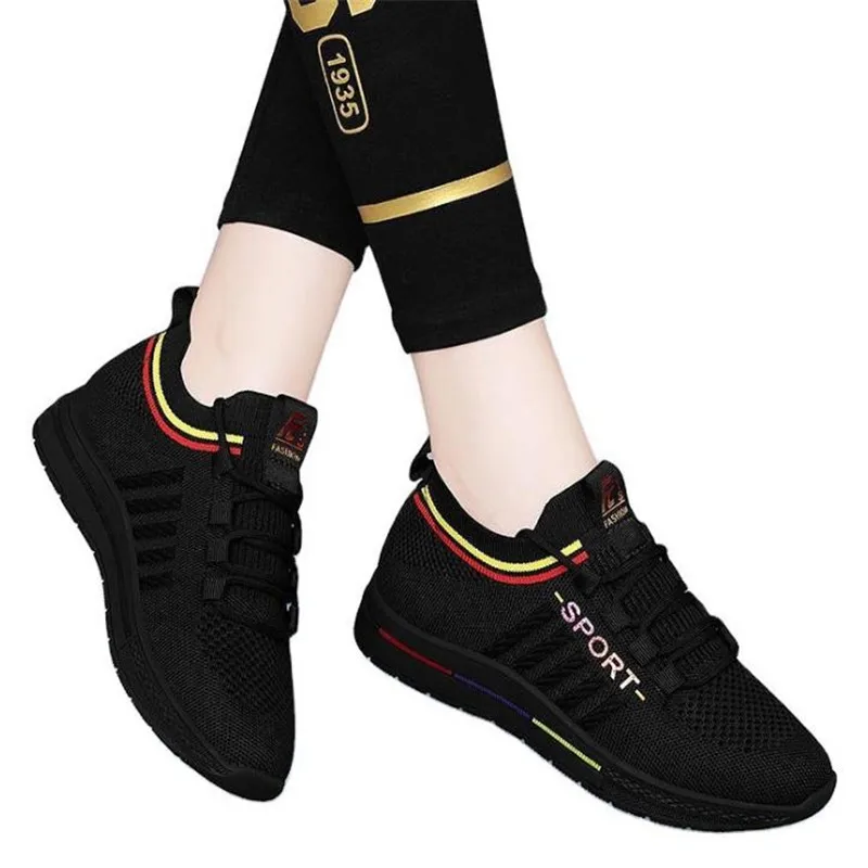 

Shoes Spring 2021 New Women's Shoes Breathable Ladies Casual Sneakers Soft Bottom Running Shoes Air Mesh Sports Shoes