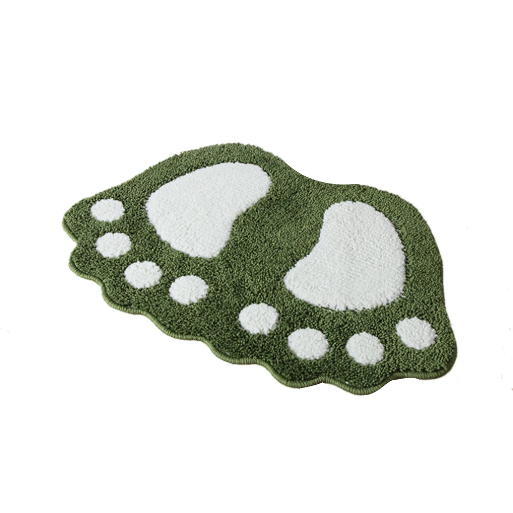 

Official Cute Footprints big feet Bathroom carpet Flocking Water Absorption Door Mats Pad