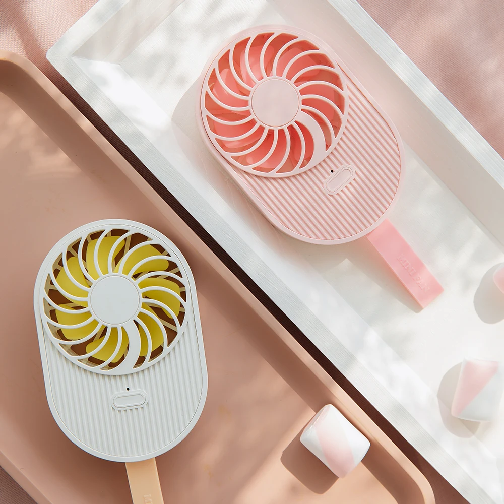 Новый Популярный принт в виде мороженого USB мини вентилятор 800 мАч перезаряжаемый