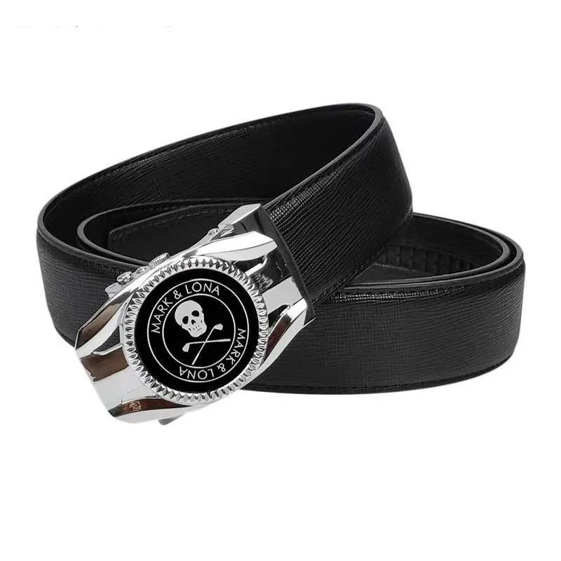 

Golf leather belt with metal head adjustable belt