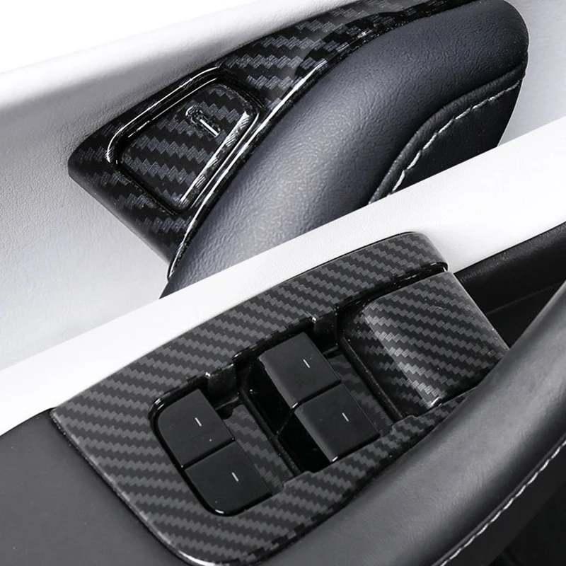 

14pcs/set Car Window Lifter Switch Button Frame Decoration Cover Sticker for Tesla Model 3 Y Car Interior Sticker Accessories