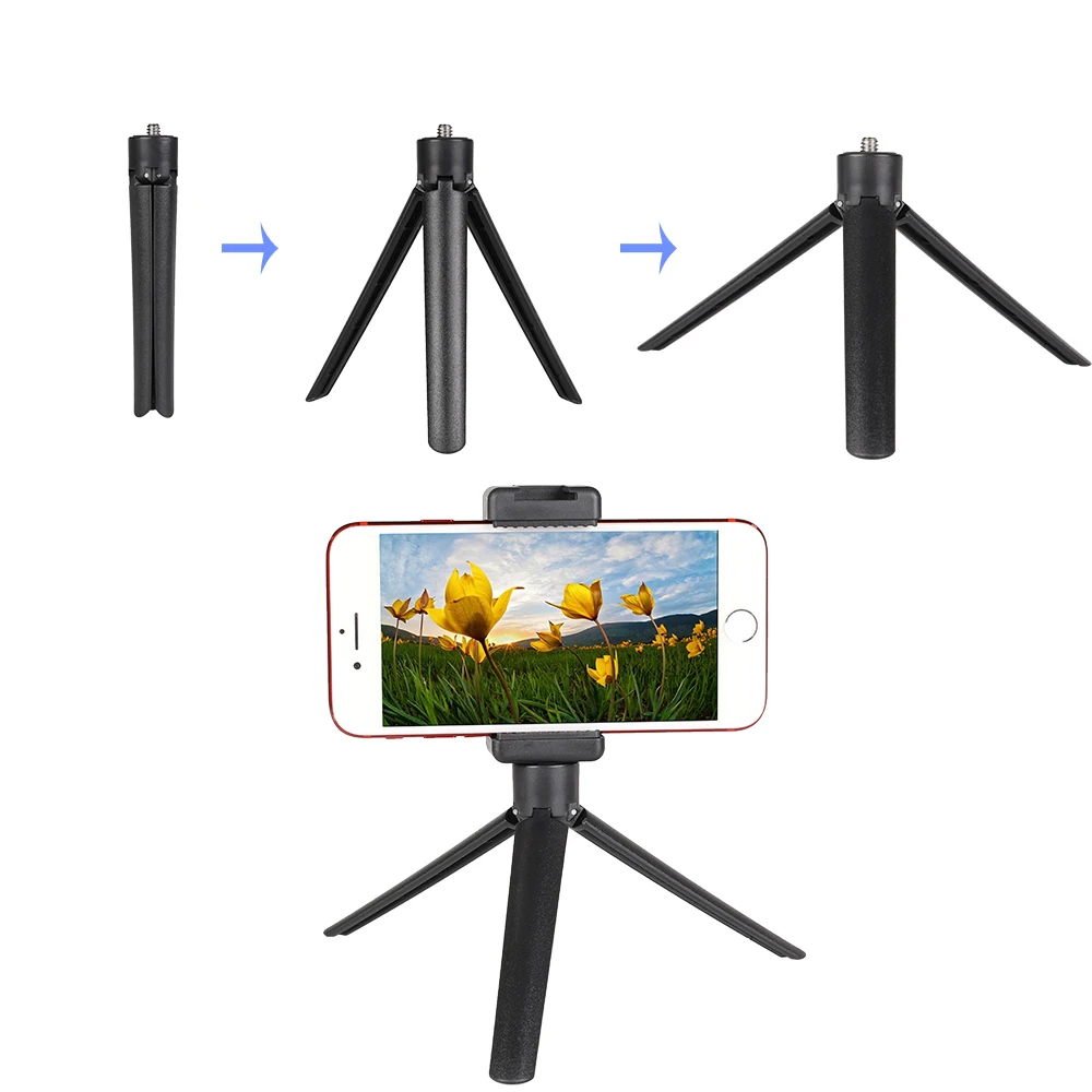 

Mini Table Tripod Mobile Phone Tripod for Xiaomi9 HuaweiMate30 iphone11 Smartphone Action Camera Monopod &Phone Clip Holder