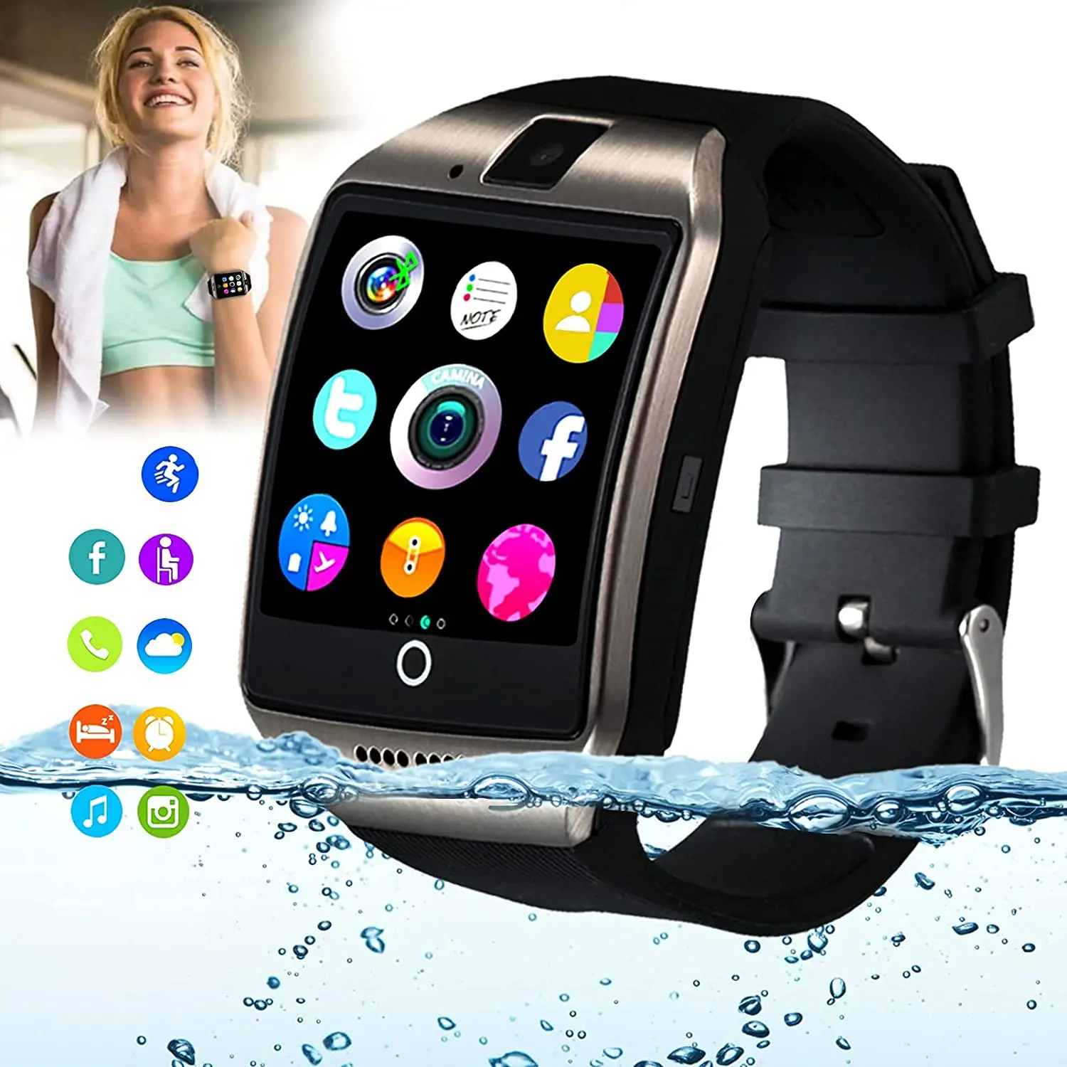 

Умные часы, Смарт-часы для телефонов Android, Смарт-часы с сенсорным экраном и камерой, часы с Bluetooth, сотовый телефон со слотом для Sim-карты