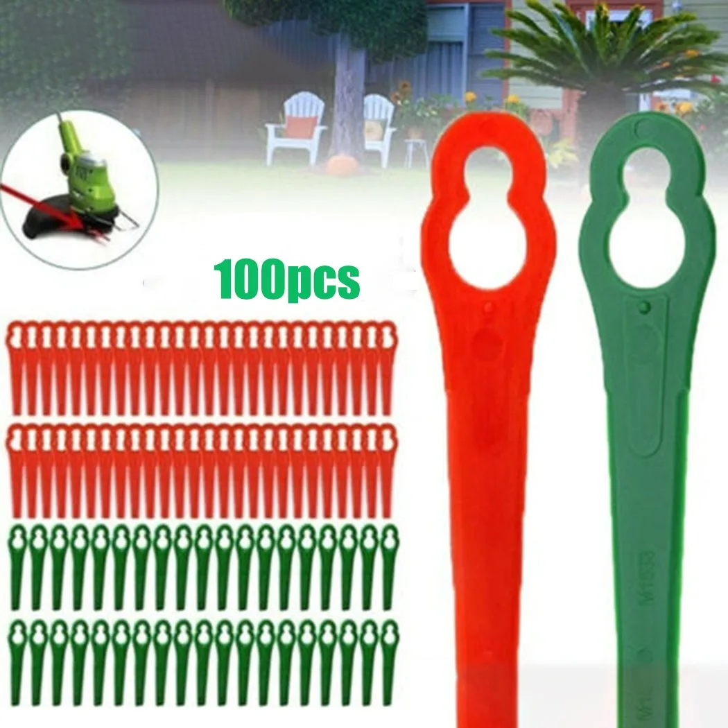 

100x Plastic Grass Trimmer Blade Cutter For GE CT-18 Li Cordless Grass Trimmer Lawn Mower Blade Garden Replacement Tool