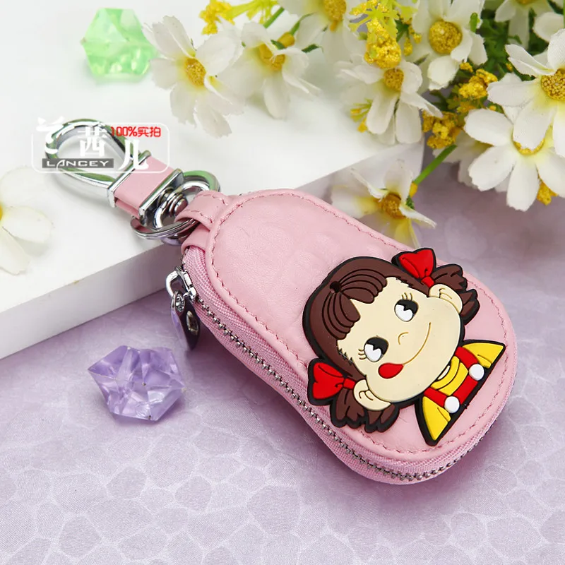 Style34 Милый мультяшный брелок Hello Kitty, модный кожаный кошелек на молнии, брелок для женщин и девочек, брелок для ключей, автомобильный Шарм, ювелирное изделие, подарок - Цвет: Style34