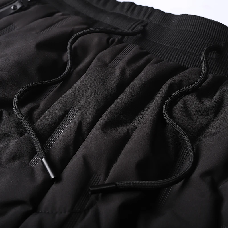 

Men's Down Pants Men 2020 New Black Baggy Casual Straight Trousers Cold Proof Soft Shell Warm Cotton Thickened Pants Men