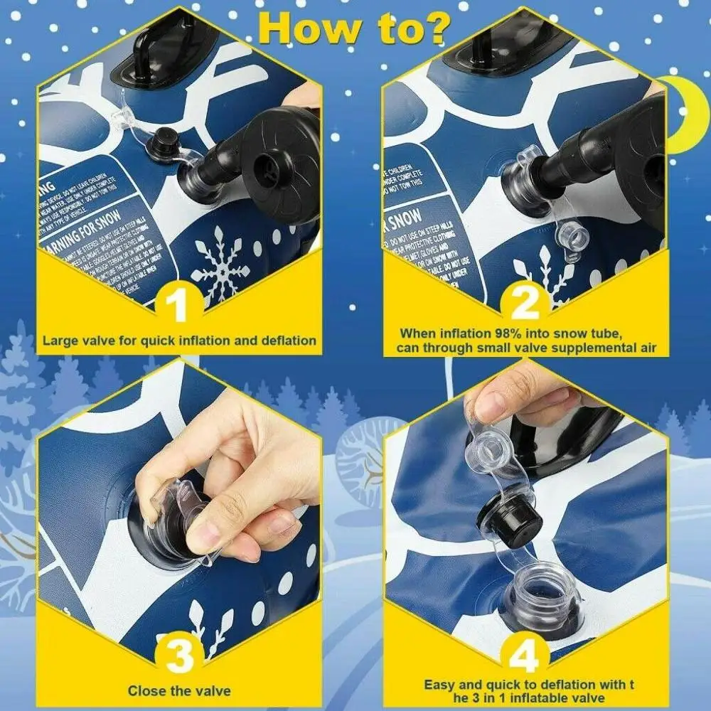 Плавающая Лыжная доска из ПВХ зимние надувные лыжи Круглый с ручкой прочные