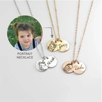 personalized stainless steel custom portrait necklace your photo necklace best gifts baby girl drawing fathers day portrait