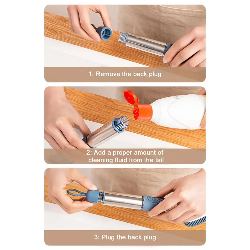 

Kitchen Cleaning Tools 2 In 1 Long Handle Cleaning Brush With Removable Brush Sponge Sponge Dispenser Dishwashing Brush Set Tool